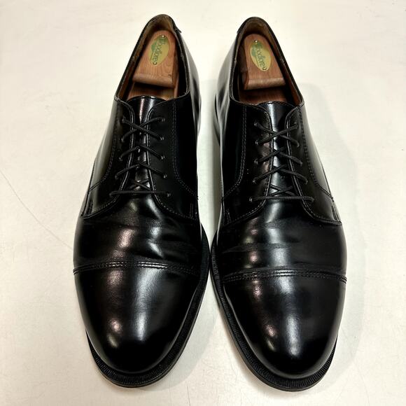 VERY GOOD Cole Haan Derby Blucher Cap Toe Black Calf Made in Maine USA 11.5 - Picture 2 of 12